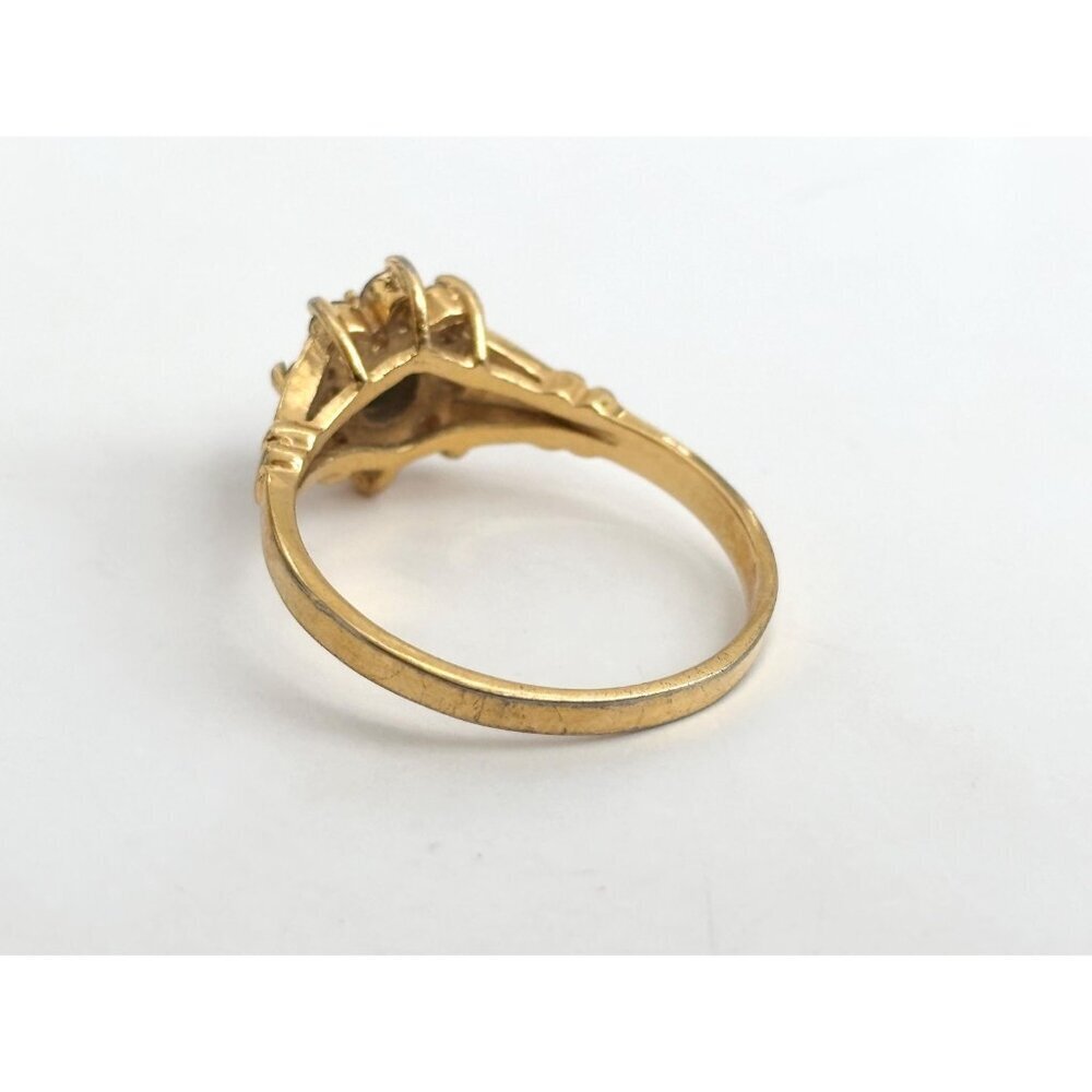 Blue Faux Sapphire Gemstone Gold Toned Costume Jewelry Vintage Ring - sz 11.25 - Picture 11 of 14